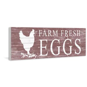 20 in. H x 60 in. W "Farm Fresh Eggs" by Marmont Hill Printed White Wood Wall Art
