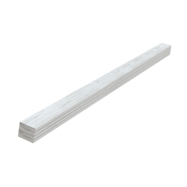 Edge 1 in. x 4 in. x 8 ft. Thermally Modified Glacier Pine Square Edge Weathered Barn Wood Boards Trim (4-Pack)