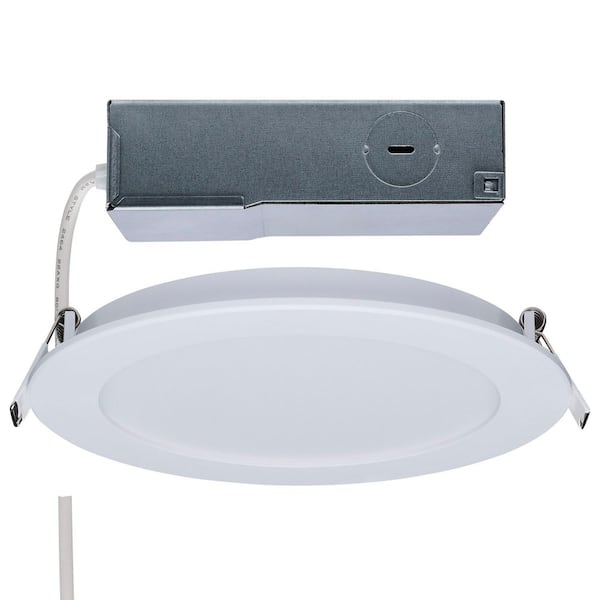 SATCO 6 in. Adjustable CCT Canless New Construction Remodel IC Rated Dimmable Indoor Integrated LED Recessed Light Trim