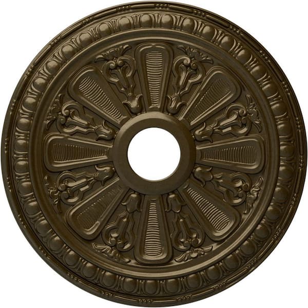 Ekena Millwork 23-1/2" x 3-7/8" ID x 1" Bristol Urethane Ceiling Medallion (Fits Canopies upto 3-7/8"), Brass