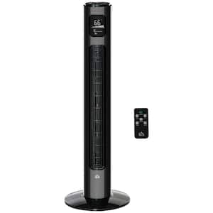 37 .75 in H Freestanding Tower Fan Cooling for Bedroom with 3 Speed, 12h Timer, Oscillating, 12.5 in Fan Diameter, Black