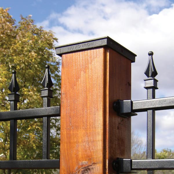 6 in. x 6 in. Black Aluminum Ornamental Pyramid Post Cap (24-Pack)