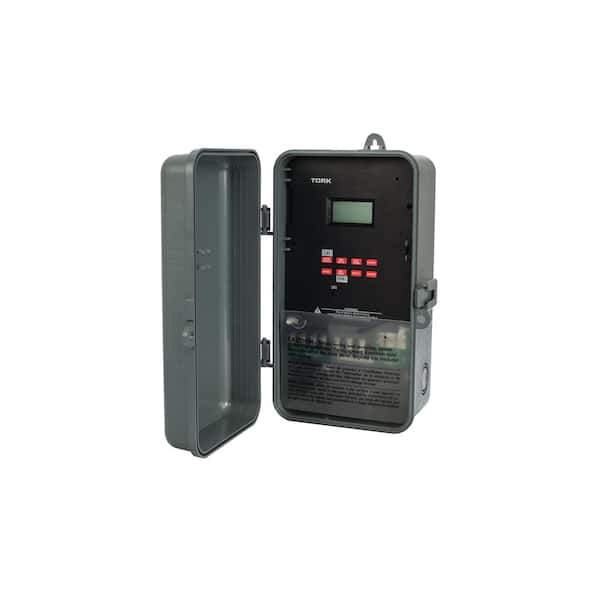 20 Amp 120-Volt to 277-Volt Astronomic Indoor/Outdoor 7-Day Digital Timer with Holiday 2-Channel, Grey