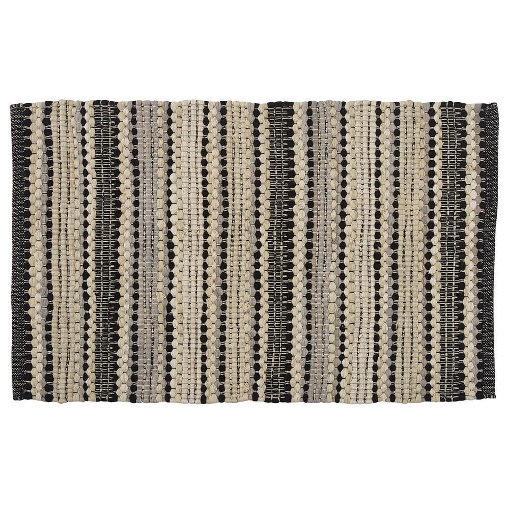 Park Designs Crossroads Black 38 in. x 24 in. woven cotten Rag Rug