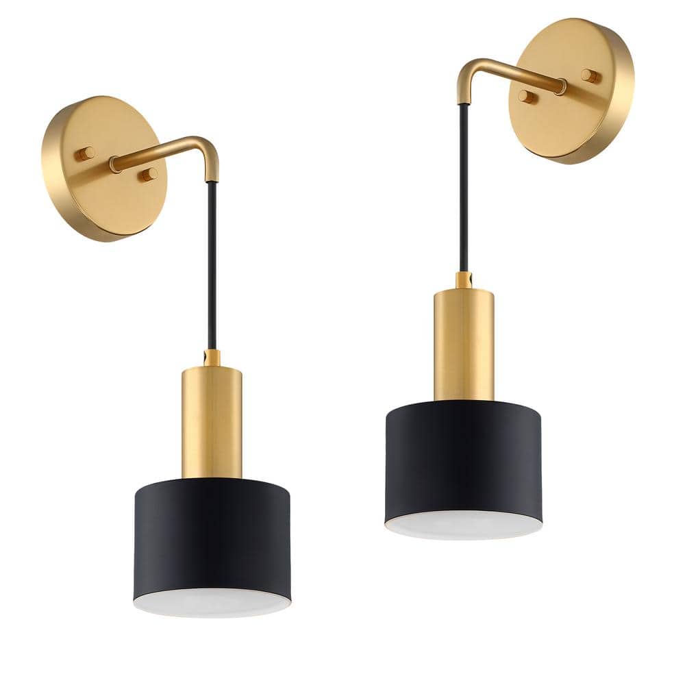 Uixe 4.8 in 1-Light 12 RGB Wireless Wall lamp, Vintage Black