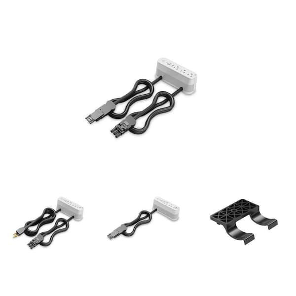 Wiremold ModPower 3-Outlet Power Strip Combo with USB A/C, 10 Ft & 3 Ft Cord and Mounting Clips (10-Pack)
