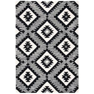 Aspen Charcoal/Black Doormat 3 ft. x 5 ft. Geometric Area Rug