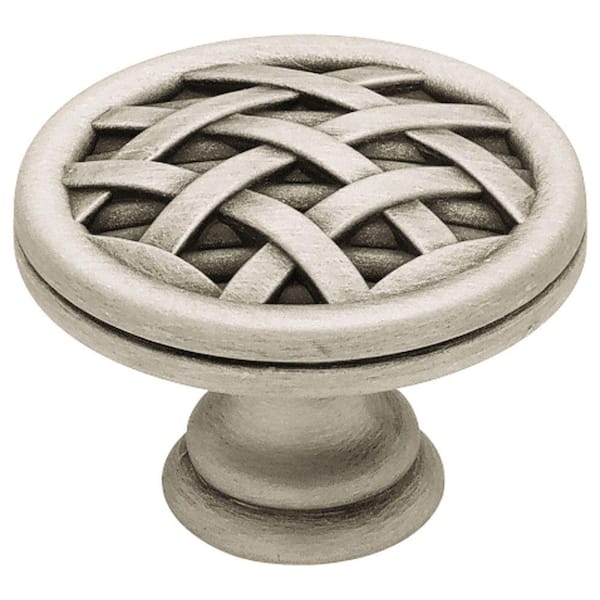 Liberty French Ribbon and Reed 1-1/2 in. (38mm) Brushed Satin Pewter Round Cabinet Knob