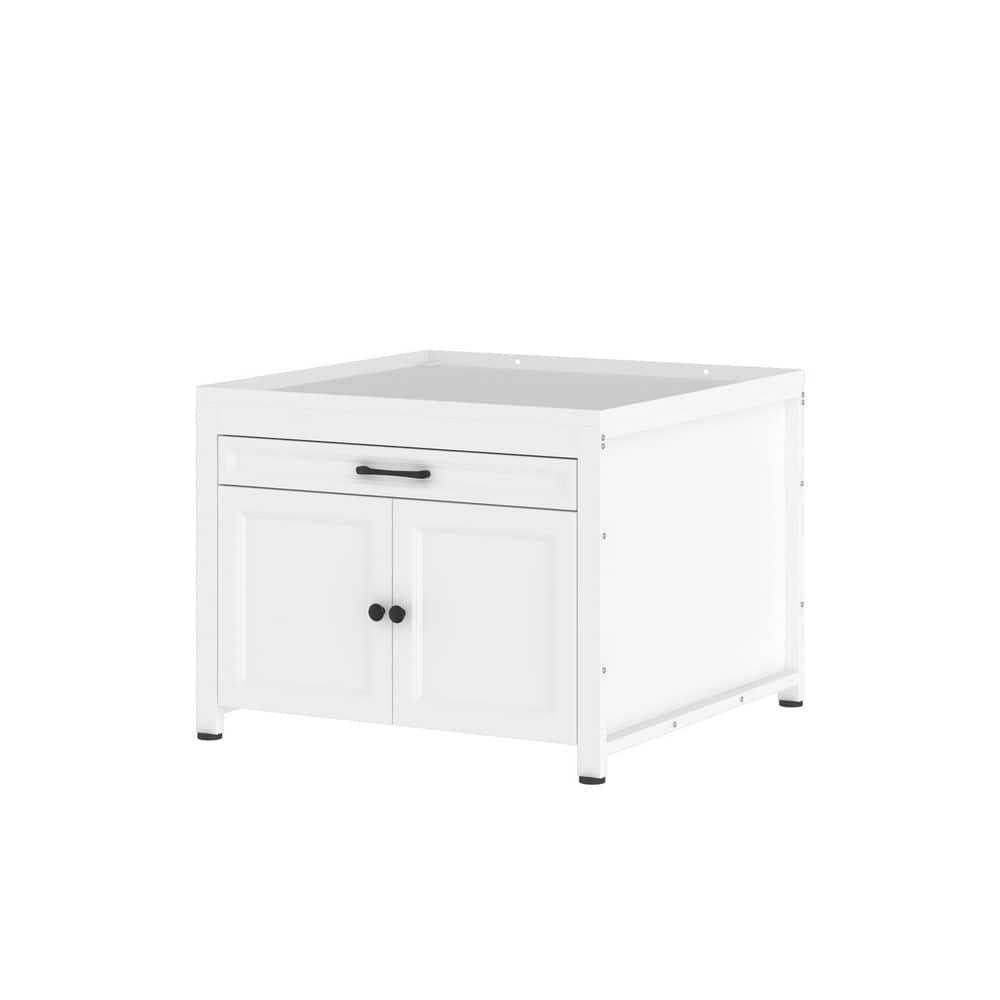 FUFU&GAGA 29.1 in. Laundry Pedestal in White with Pull-Out