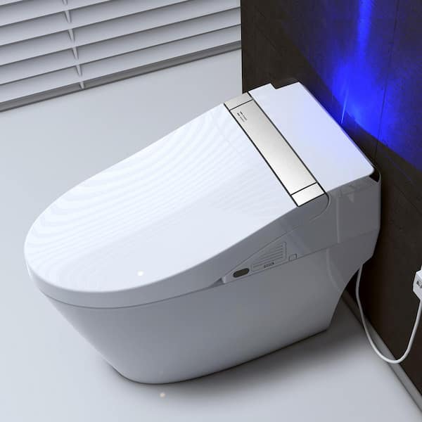 WOODBRIDGE Athena Intelligent 1.28 GPF Elongated Toilet in White with ADA Height, Auto Flush, Auto Open and Auto Close