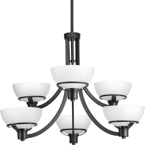 Progress Lighting Domain Collection 6-Light Black Chandelier