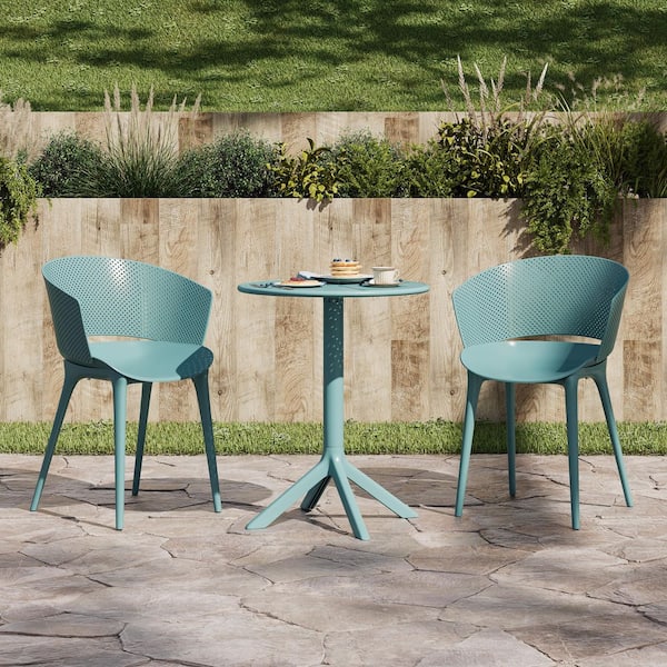 CHRISTOPHER KNIGHT HOME Ezra Modern Sky Blue 3-Piece Plastic Patio