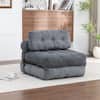 Dark gray corduroy bean bag chair in a living room setting.