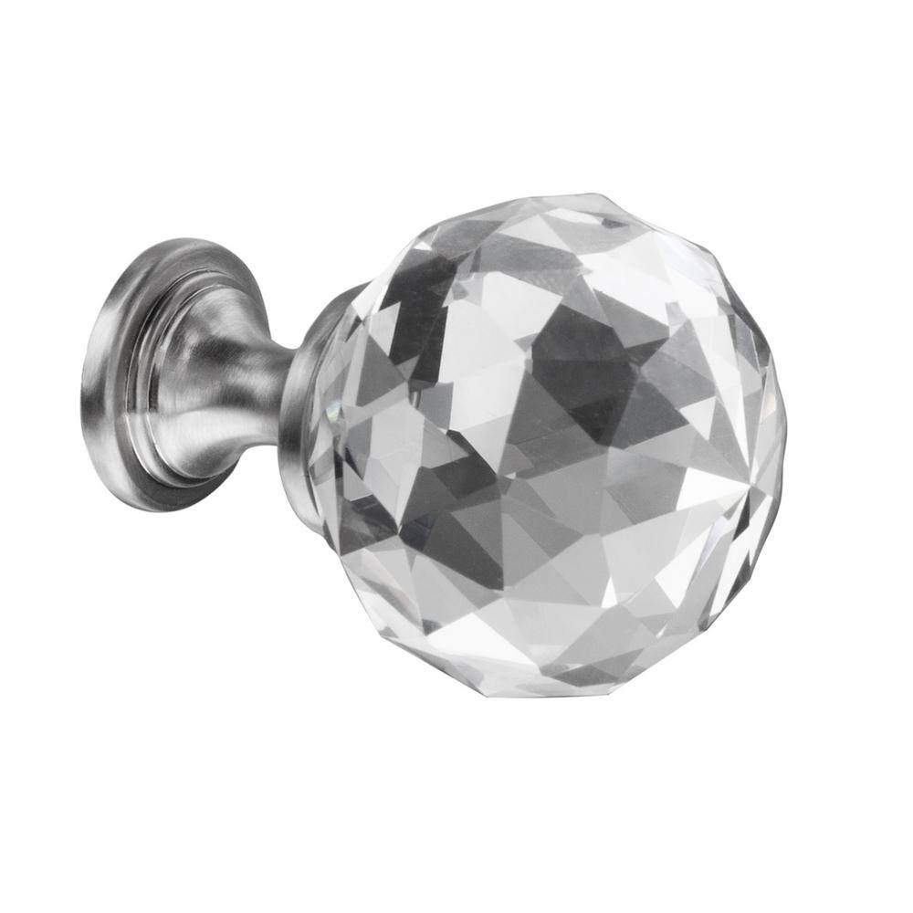 5-Pack Chloe 1-1/8 in. (29 mm) Classic Satin Nickel Round Glass Cabinet Knob price history on PriceWatchPro