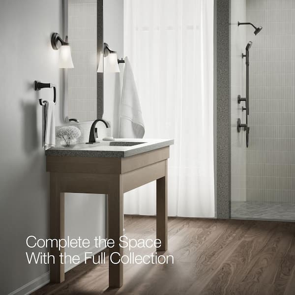 KOHLER Katun Single Hole or 4 in. Centerset Single-Handle Bathroom Faucet in Matte Black