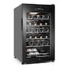 Hooure 17 in. Wine Cooler 24-Bottle Freestanding Wine Cooler Fridge with Lock and Temperature Memory, Black TYWC24-HD