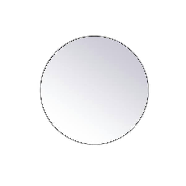 Unbranded Medium Round Grey Modern Mirror (39 in. H x 39 in. W)