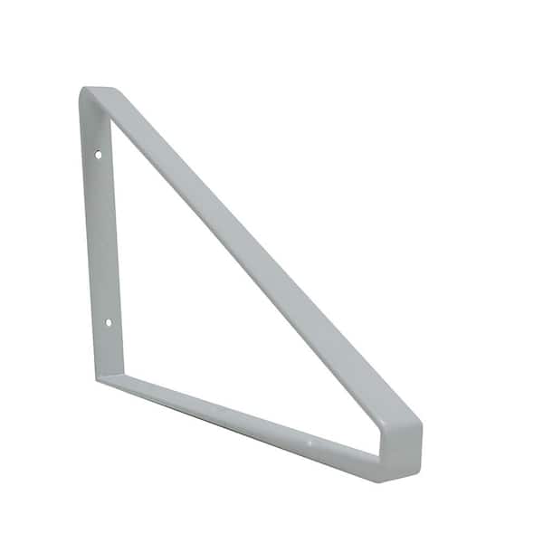 10. 5in x7. 5in Matte White Steel 3-way Shelf Bracket
