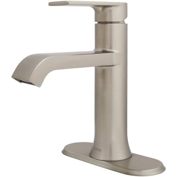 MOEN Genta Single Hole Single-Handle Bathroom Faucet Spot Resist Brushed Nickel 