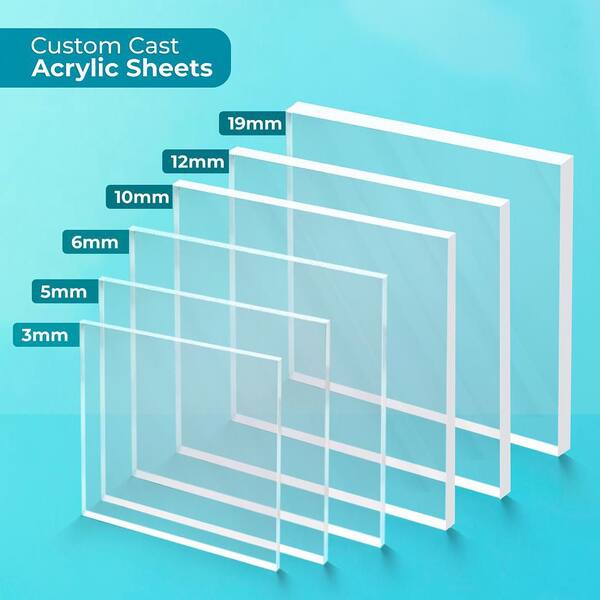 thumbnail image 2 of SIBE POLYMERS Clear Acrylic Mirror Sheet – 1/4 Inch Thick – 12 X 12 Plexiglass 2 of 4