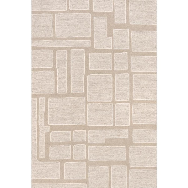Aerith Contemporary Geometric Area Beige 4 ft. x 6 ft. Indoor Area Rug