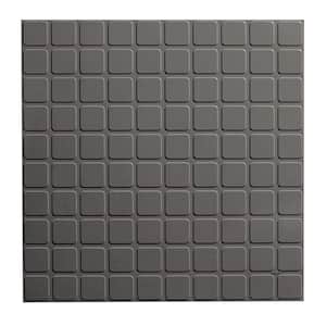 Square Design 19.69 in. x 19.69 in. Dark Gray Rubber Tile