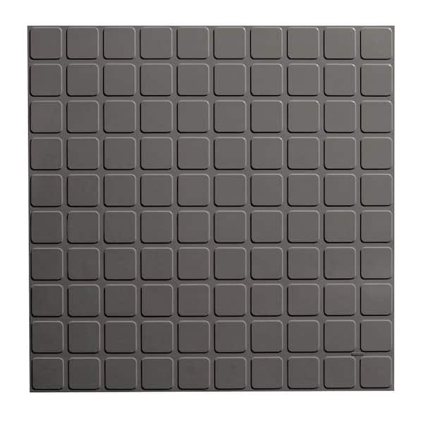 ROPPE Square Design 19.69 in. x 19.69 in. Dark Gray Rubber Tile