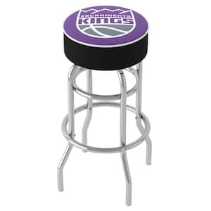 Sacramento Kings Logo 31 in. Purple Backless Metal Bar Stool with Vinyl Seat