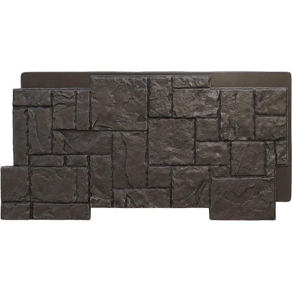 Ekena Millwork Castle Rock 49 in. x 1 1/4 in. River Moss Stacked Stone, StoneWall Faux Stone Siding Panel