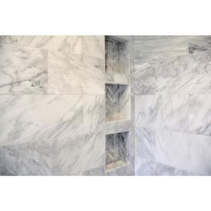 Marble Winter Frost Polished 17.99 in. x 17.99 in. Marble Floor and Wall Tile (2.25 sq. ft.)