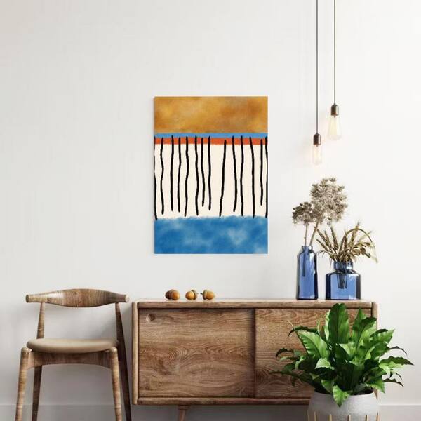 Abstract Vertical Lines Unframed Canvas Art Print 32 in. x 24 in