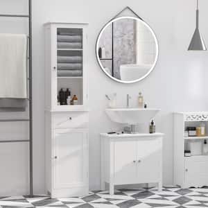 White 67.5 in. H Storage Cabinet with Doors and Shelves