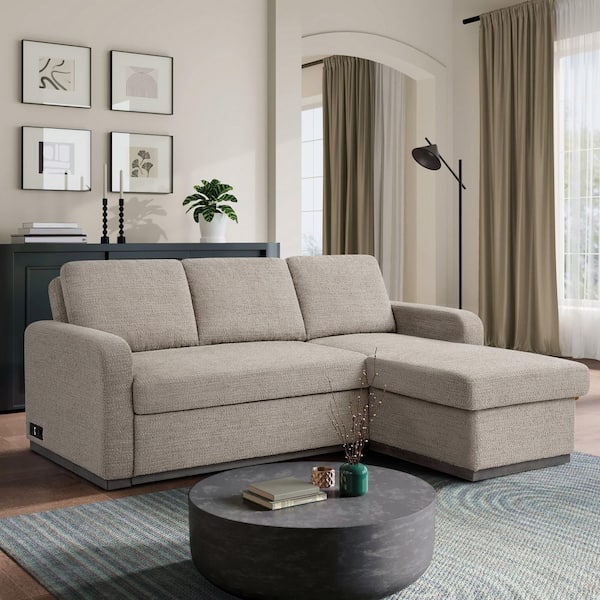Serta Hayden 89.4 in. Track Arm Polyester with Storage Sectional