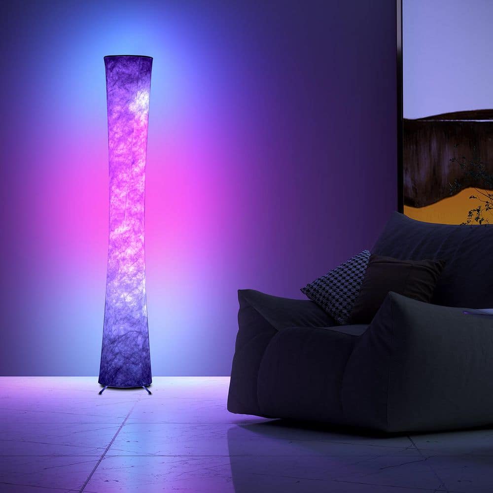 61 in. Round RGBIC Floor Lamp with Remote and APP Control, Music Sync Color Changing, 16M DIY Colors, Column Floor Lamp price history on PriceWatchPro