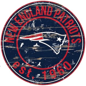 24" NFL New England Patriots Round Distressed Sign