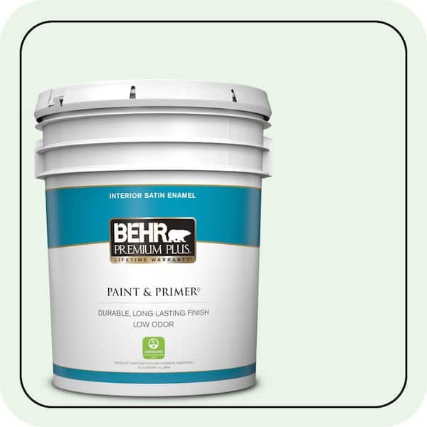 BEHR PREMIUM PLUS 5 gal. #460A-1 Bubble Satin Enamel Low Odor Interior Paint & Primer