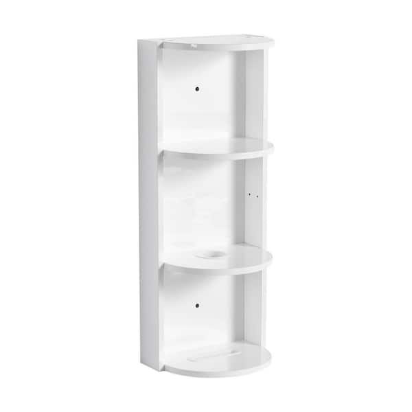 12 in. W x 30 in. H Rectangular Glossy White Medicine Cabinet without Mirror with Float Mounting Design