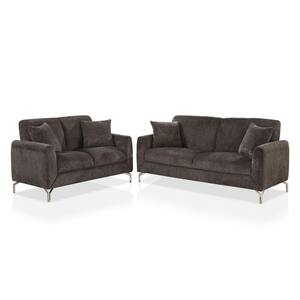 Louy 2-Piece Dark Gray Sofa Set