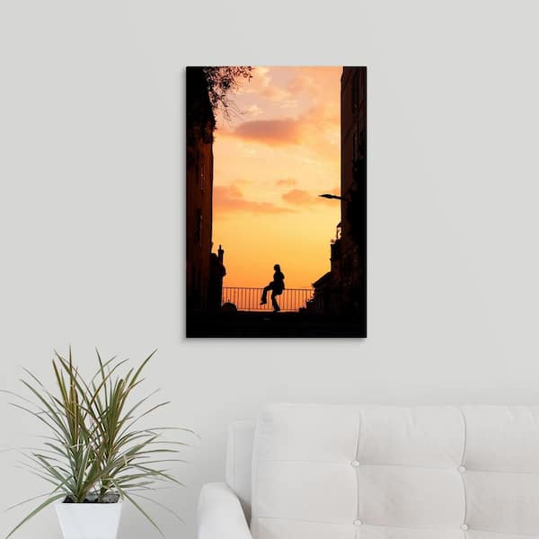 GreatBigCanvas 16 in. x 24 in. "A Young Marseillaise Girl Looks Out During Sunset; Marseille, France" by Joseph Roybal Canvas Wall Art