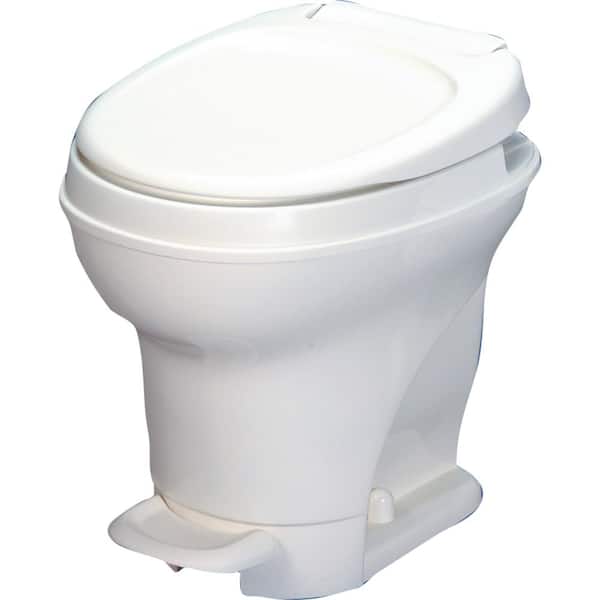 THETFORD Aqua-Magic V RV High Permanent Toilet Foot Pedal Flush with Sprayer - White