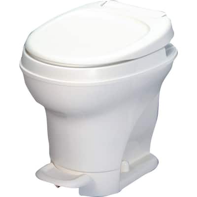Aqua-Magic V RV High Permanent Toilet Foot Pedal Flush - White