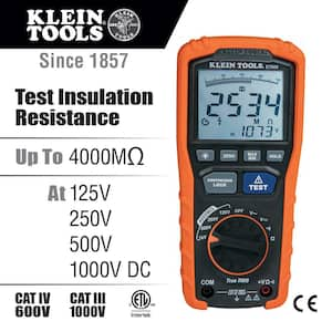 Digital Insulation Resistance Tester, Auto-Ranging TRMS Multimeter