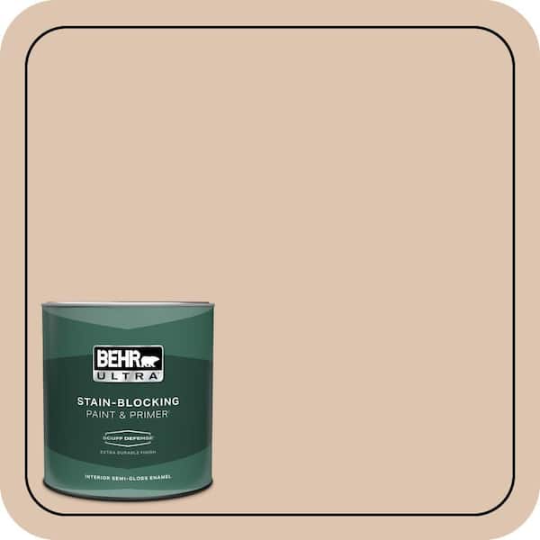 BEHR ULTRA 1 qt. #N250-2A Bali Sand Extra Durable Semi-Gloss Enamel Interior Paint & Primer