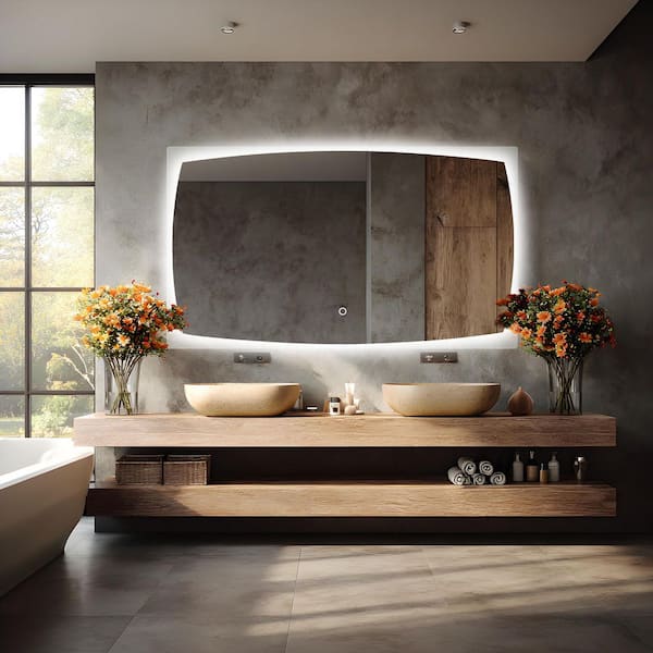 36 in. W x 60 in. H Rectangular Backlight LED Frameless Wall Mirror Bathroom Vanity Mirror
