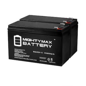 12-Volt 8 Ah SLA (Sealed Lead Acid) AGM Type Replacement Battery for Alarm/Security Systems (2-Pack)