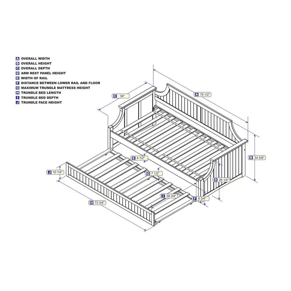 Cambridge Gray Twin Wood Daybed with Trundle and Storage