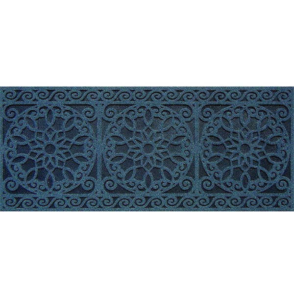 Apache Mills Three Medallions Granite 20 in. x 47 in. Recycled Rubber Door Mat