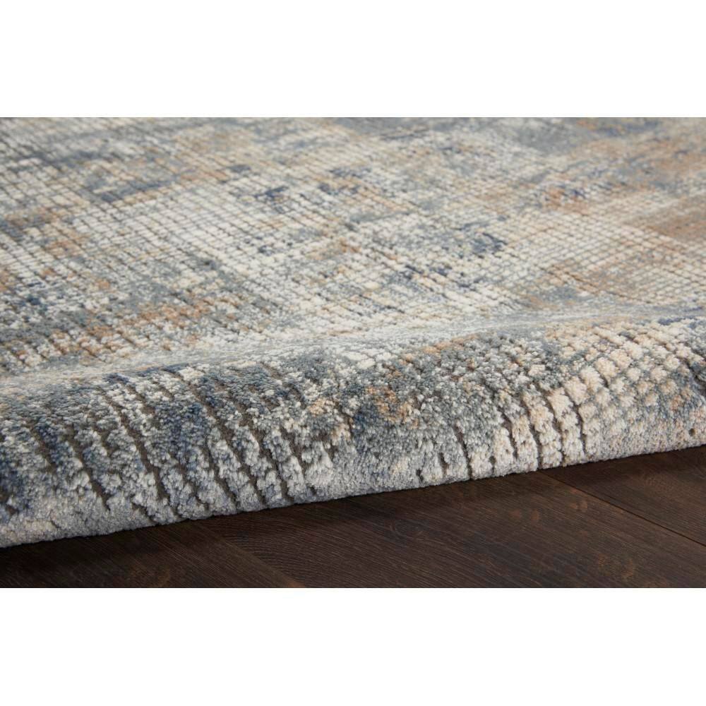 Concerto Blue and Beige Abstract Synthetic 5'3" x 7'3" Area Rug