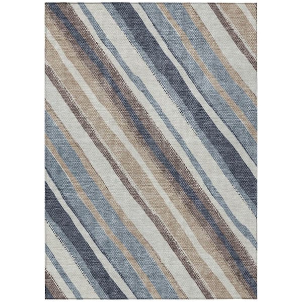 Chantille Machine Washable Indoor/Outdoor Abstract ACN2282 Denim 2 ft. 6 in. x 3 ft. 10 in. Area Rug