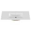 39.4 in." Rectangle Integrated Cermaic Bathroom Basin in White without Cabinet and Faucet